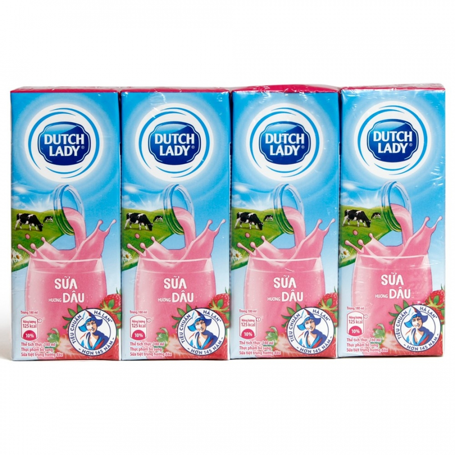 Sữa tiệt trùng hương dâu Dutch Lady 180ml